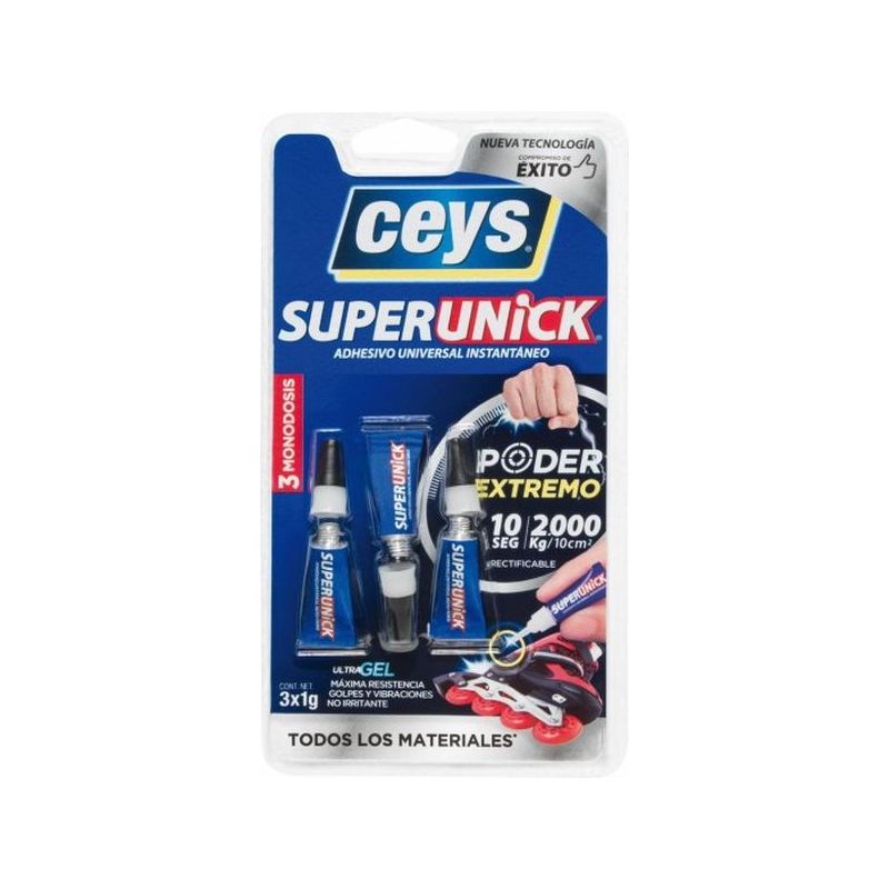 PEGAMENTO INSTANTANEO GEL 1 GRAMO UNICK 3 TUBOS CEYS