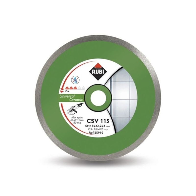 DISCO CORTE PORCELAN. B/CONT 115x22,2 MM DIAM CSV115PRO RUBI
