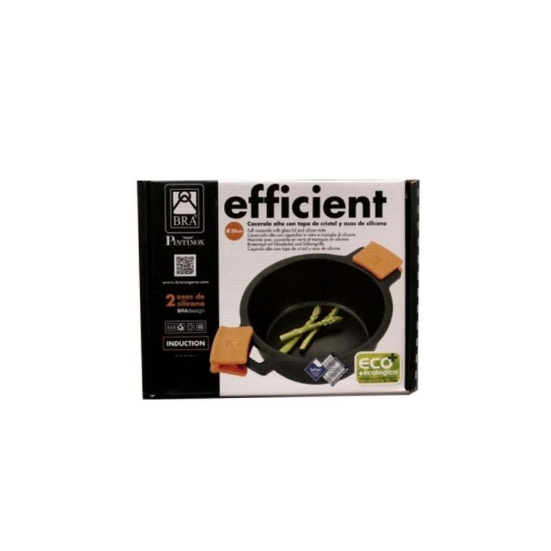 CACEROLA ALTA 20CM C/TAPA IND AL/FU EFFICENT BRA