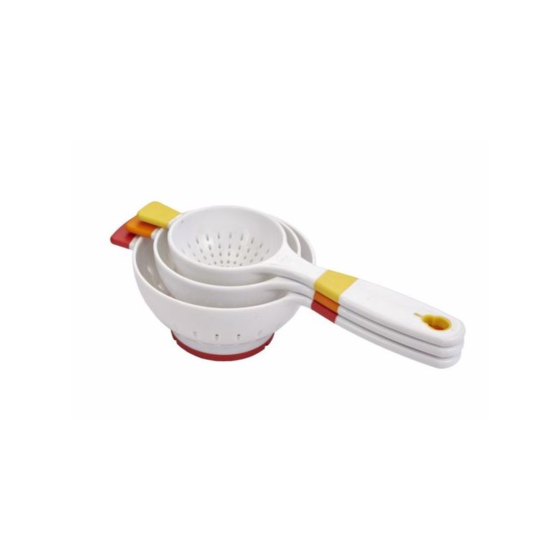 COLADOR COC MEDIA BOLA 1/2, 1 Y 2 TAZAS PL CRISP 3 PZ