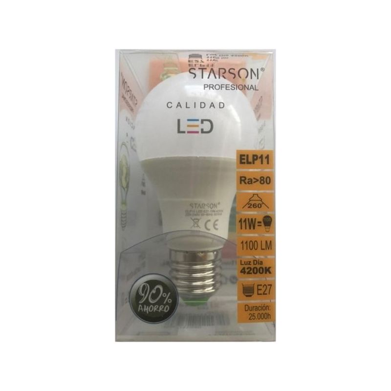 LAMPARA ILUMIN LED ESTAN E27 11W 1100LM 4200K STARSON