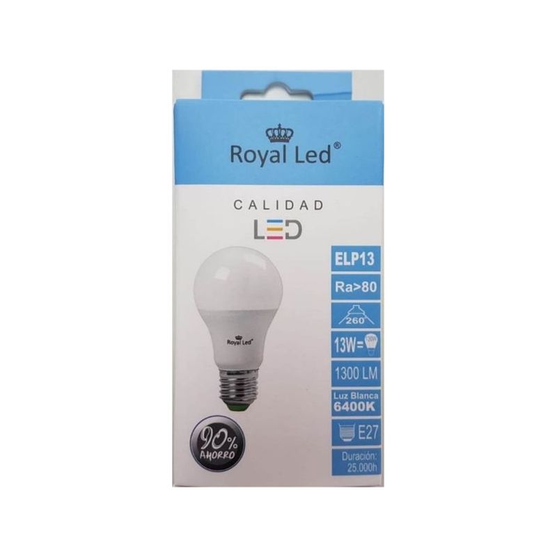 LAMPARA ILUMIN LED ESTAN E27 13W 1300LM 6400K ROYAL LED