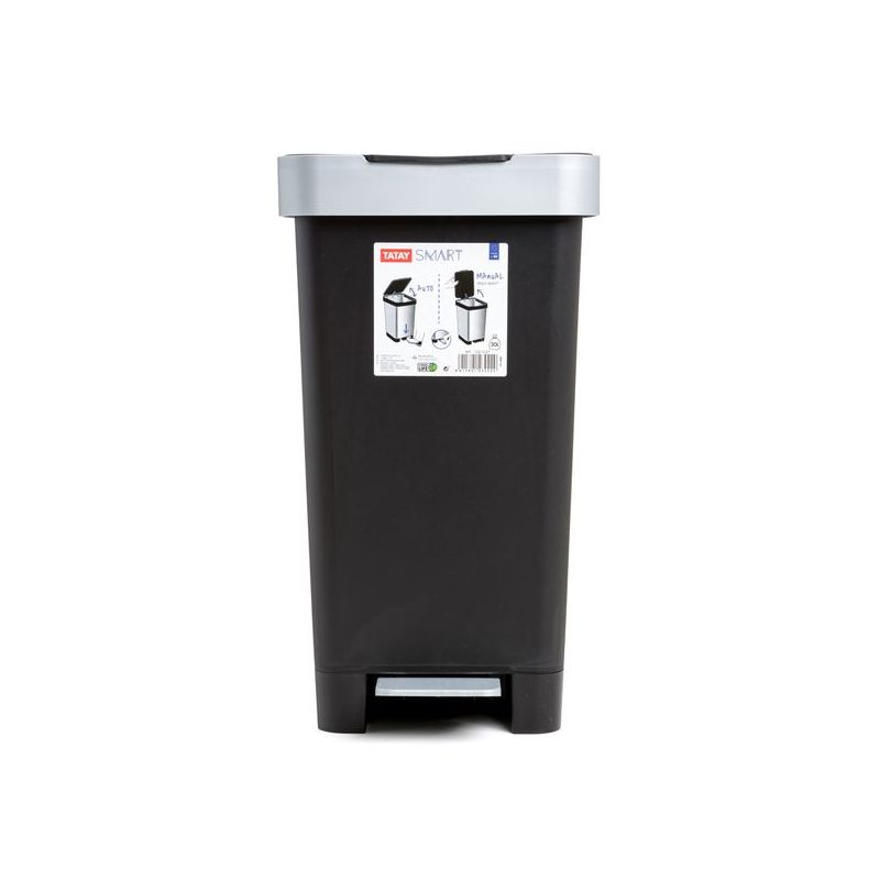 CUBO RECIC. 25 LT C/PEDAL TATAY PP NEG/GR SMART 1021027 1 UD