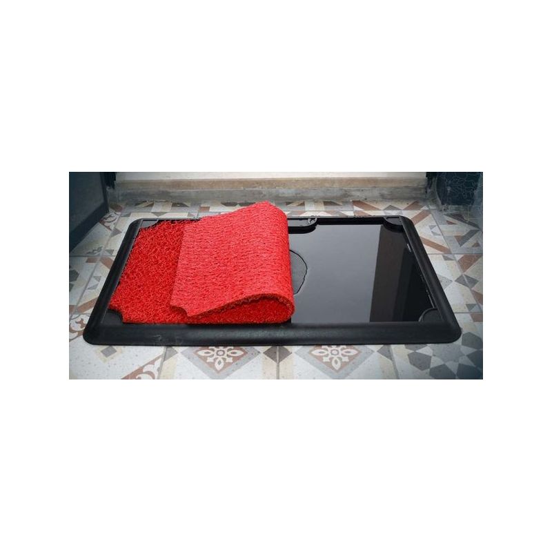 FELPUDO DESINFECTANTE 45X70X2CM RECT CON BANDEJA VINILO RO D