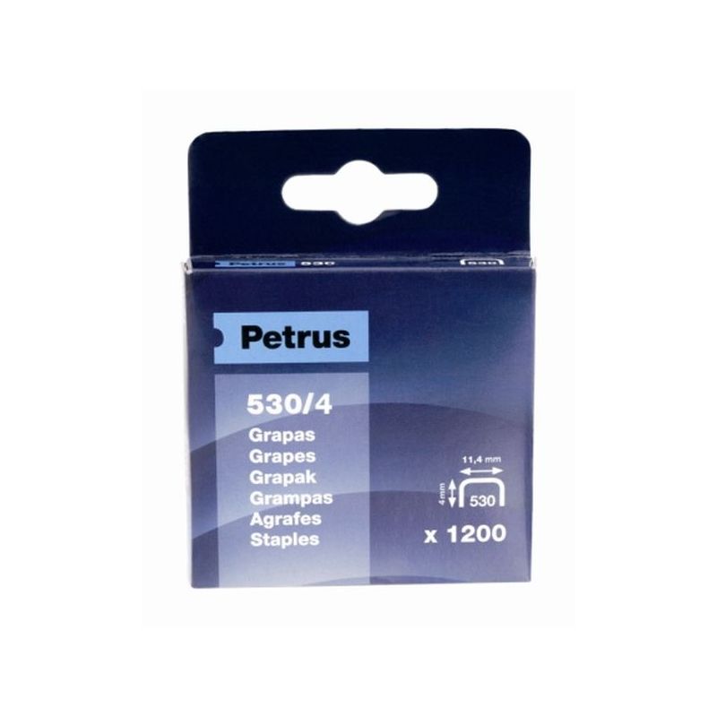 GRAPA CLAVADORA MODELO 530 04MM ACERO PETRUS 1.200 PZ