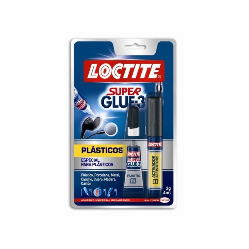 ADHESIVO INSTANTANEO PLASTICOS 2+4 ML ACTIVADOR SUPER PLASTI