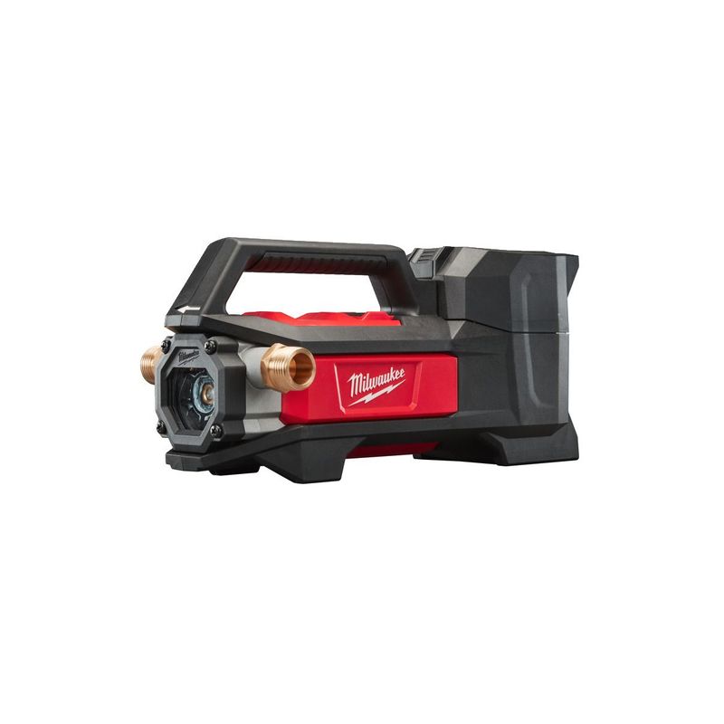 M18BTP-0 Bomba de trasvase de agua M18™, caudal 1817l/h (30,3l/min), máxima capacidad aspiración -5,5m, máxima capacidad elevación 23m, máxima temperatura agua 60°C, rosca 3/4? (19mm) macho, protección IP54. Se suministra en versión cero, sin baterías ni cargador