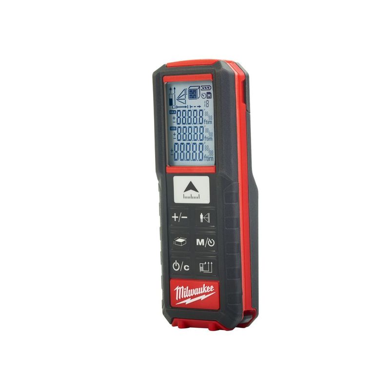 LDM50 Medidor láser de distancia, rango de distancia 0,05-50m, exactitud ±1,5, pantalla LCD  de 3 líneas, mediciones indirectas, protección IP54. Funciona con 2 baterías AAA (incluidas)