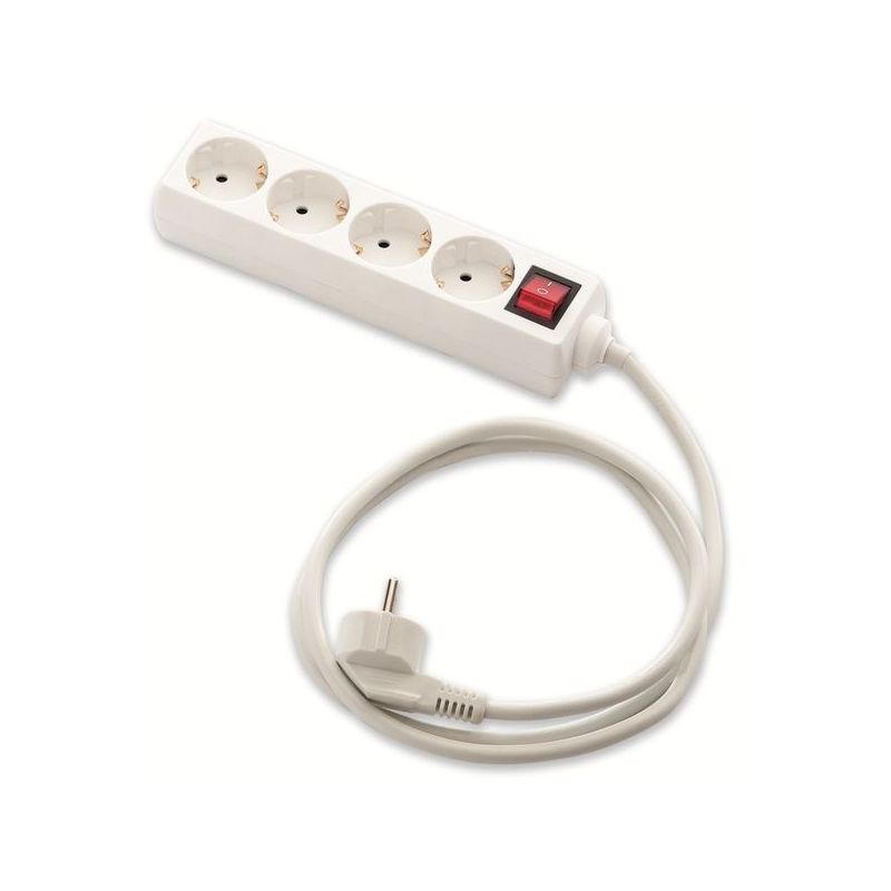BASE MULTIPLE C/INTERRUPTOR 4TOMAS 3X1 C/CABLE 1,5 MTS.