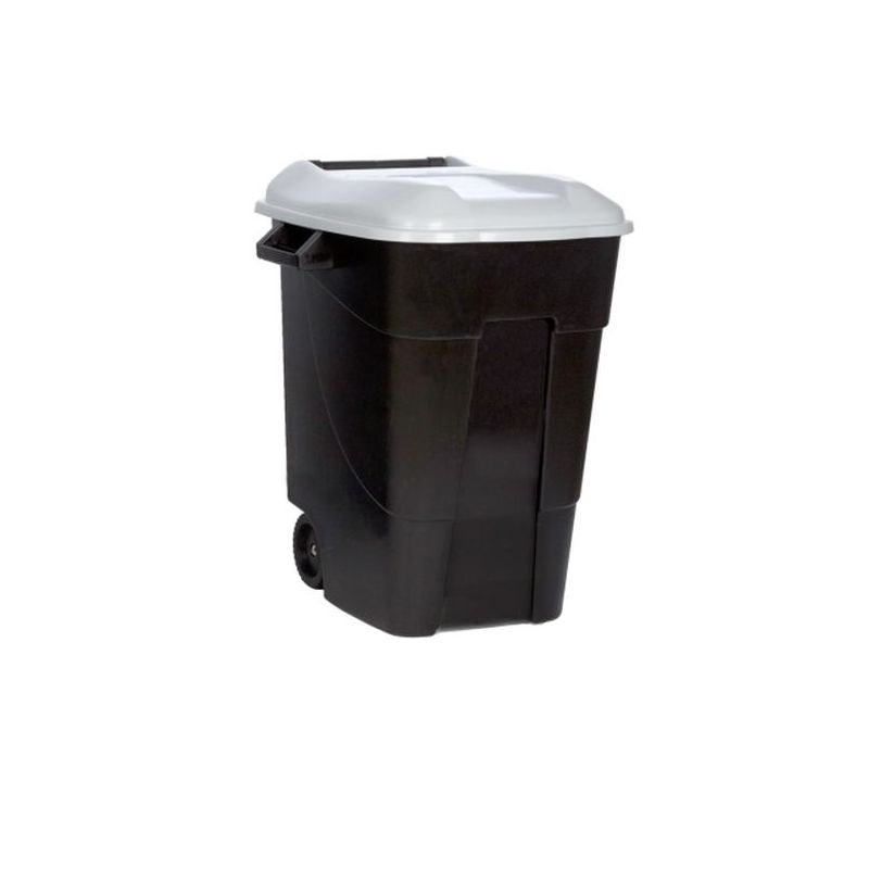 CONTENEDOR BAS. 100 LT C/RUED TAYG PL NEGRO TAPA GRIS TAPA 4