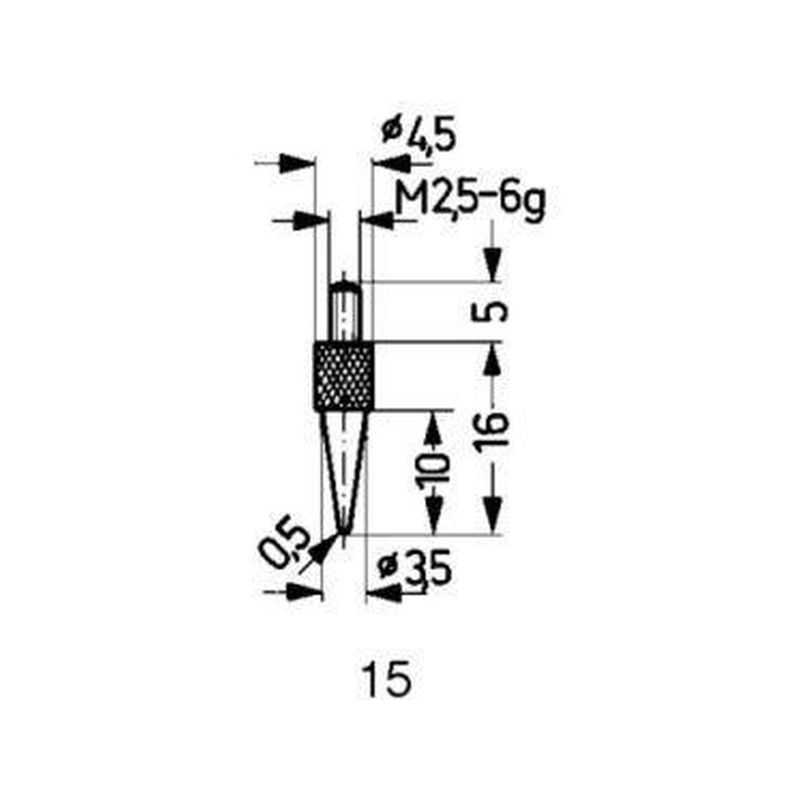 Calibre de medición aceroAbb.15/ 0,5mm Käfer