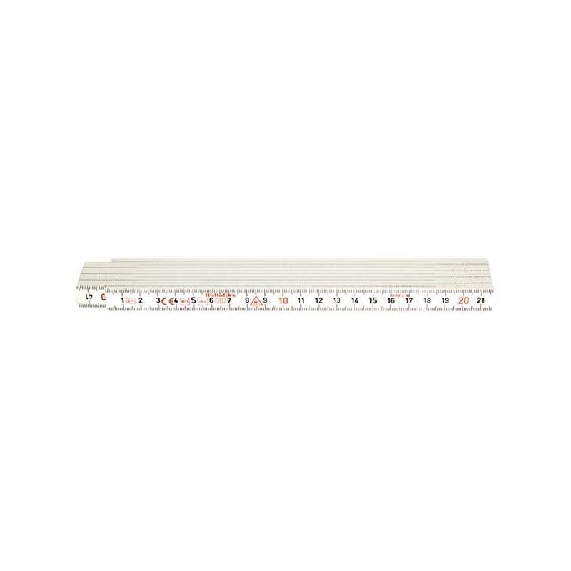 Metro plegable plástico  2m blanco Hultafors