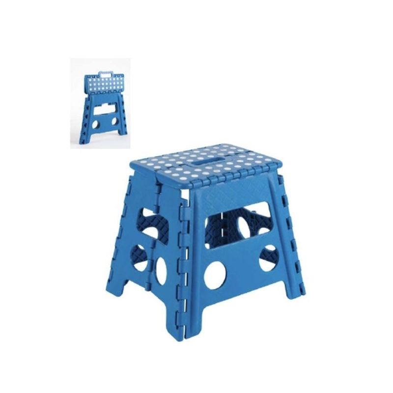 TABURETE PLEGABLE PLASTICO 290X320X220MM MAX.150KG AZUL     