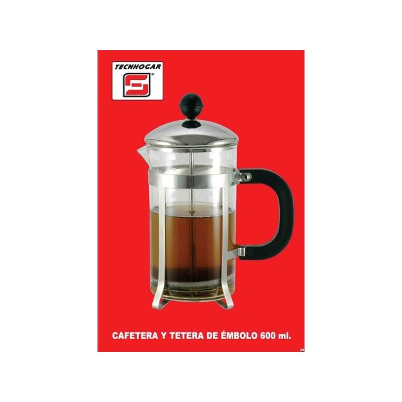 CAFETERA EMBOLO 08TZ-600ML TECNHOGAR                        