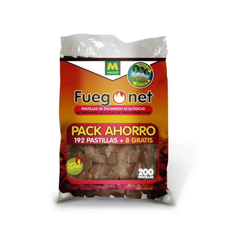 PASTILLA ENCENDIDO BARBACOA ECOLOGICA FUEGONET 192 PZ       